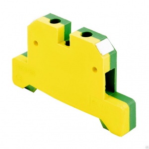 Зажим клеммный на DIN-рейку EK-4 мм жёлто-зелёный