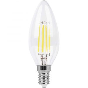 Лампа светодиодная LB-58 4LED 5W 230V Е14 2700К филамент свеча