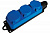 Розетка 3 гнезда 16А 250В IP44 каучук синий STEKKER