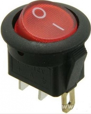 Переключатель круглый MIRS-101-3-R красный с подсветкой