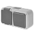 Блок комб. Пралеска АКВА ОП (2кл.выкл.+роз.) 2В-РЦ-655(03) IP54 серый